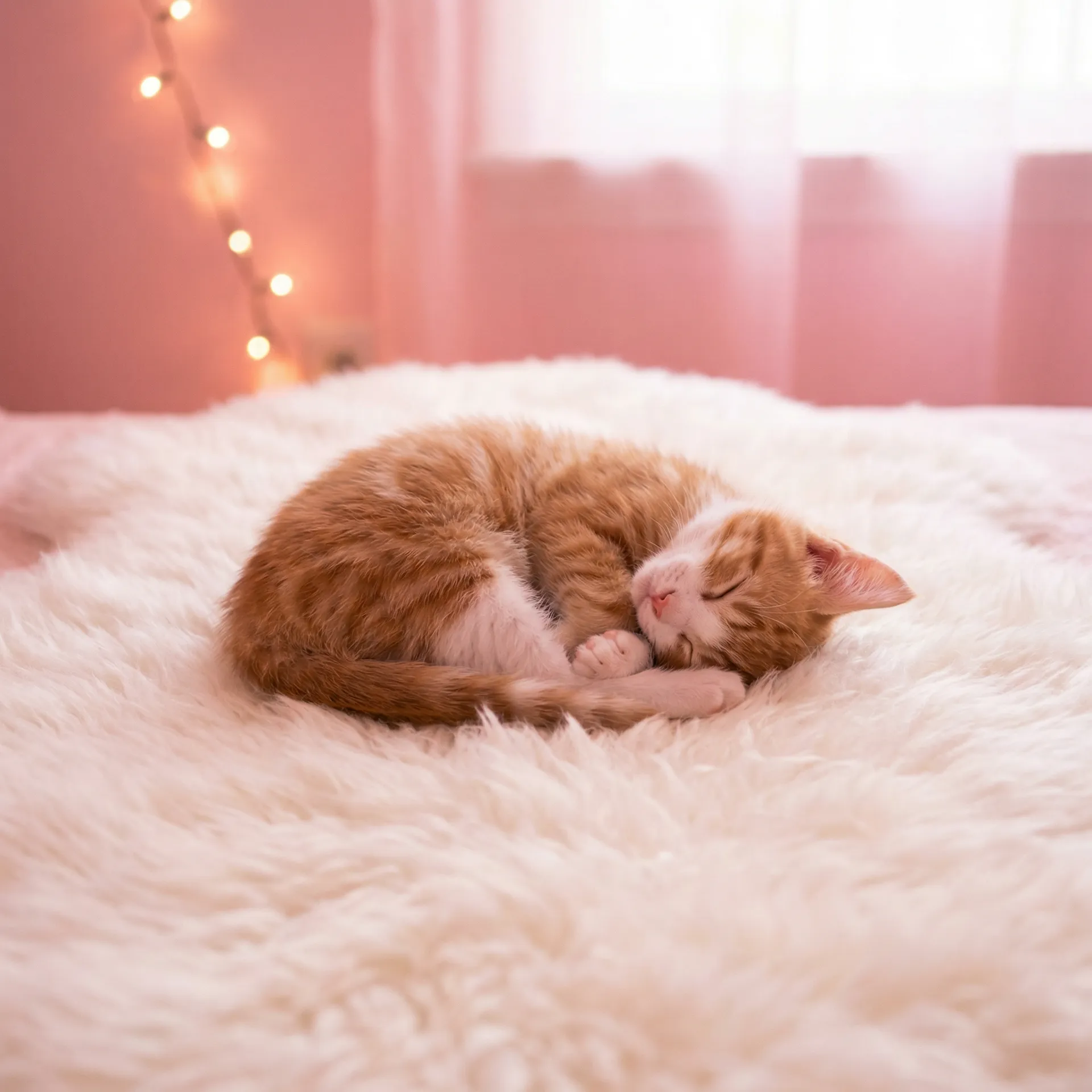 小猫蜷成一团入睡 - 老三导航