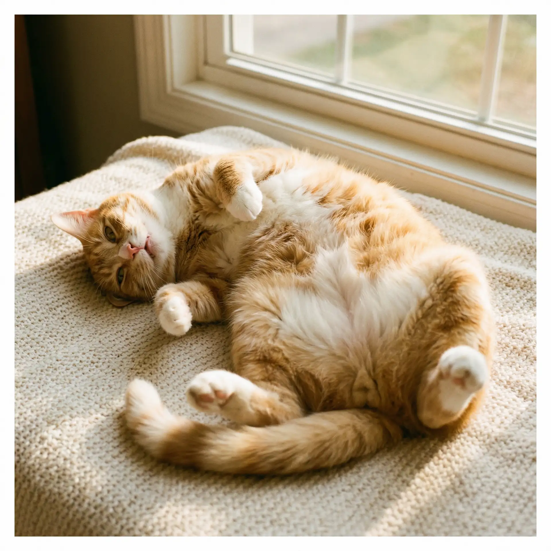 猫咪仰躺露出肚皮 - 老三导航